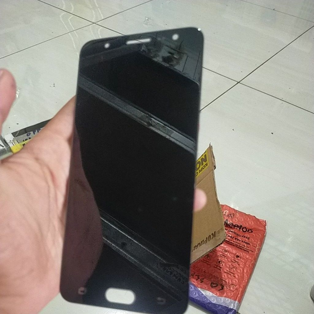 LCD TC hp Samsung J7 prime minus jalur lampu putus ori cabutan normal