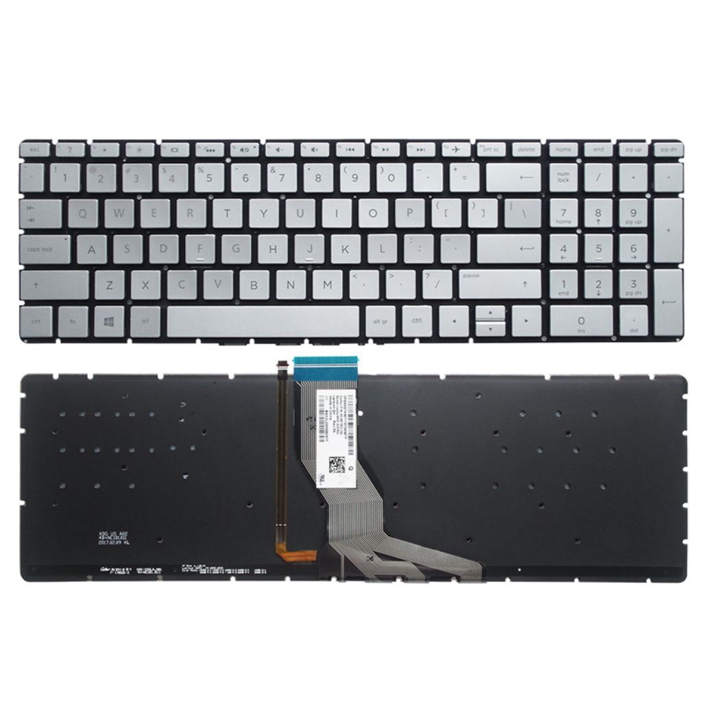 KEYBOARD LAPTOP HP PAVILION 15 15S FQ 15S-FQ HITAM SILVER BACKLIT BACKLIGHT