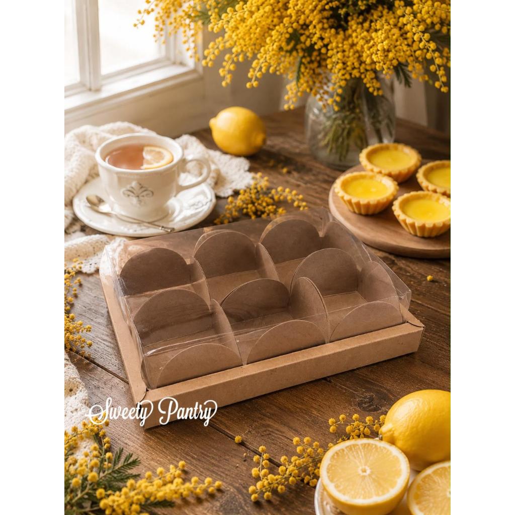 WB PIE6 BROWN - dus cake box packaging Kotak hampers Pie buah isi 6 B