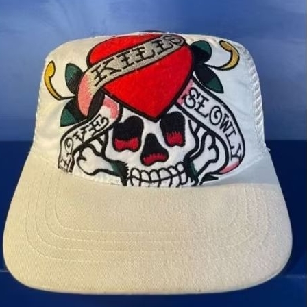 topi ed hardy trucker putih