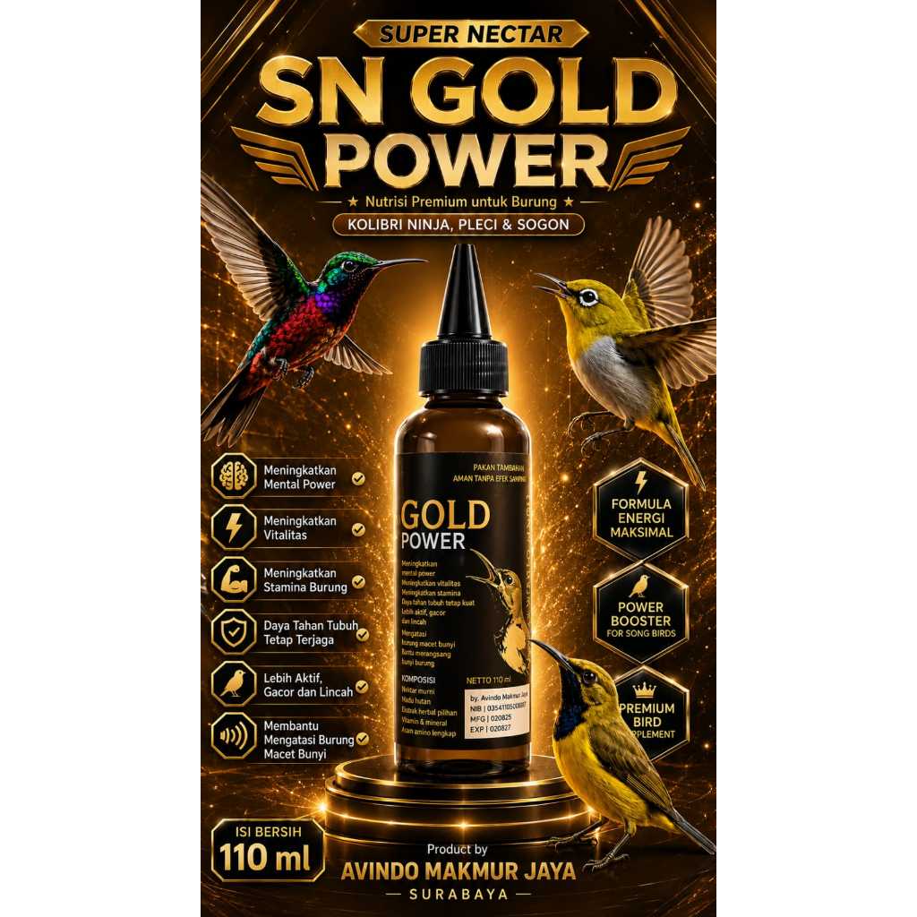 Nektar Super Nektar Gold Power untuk Konin Sogon Pleci Cucak Ijo