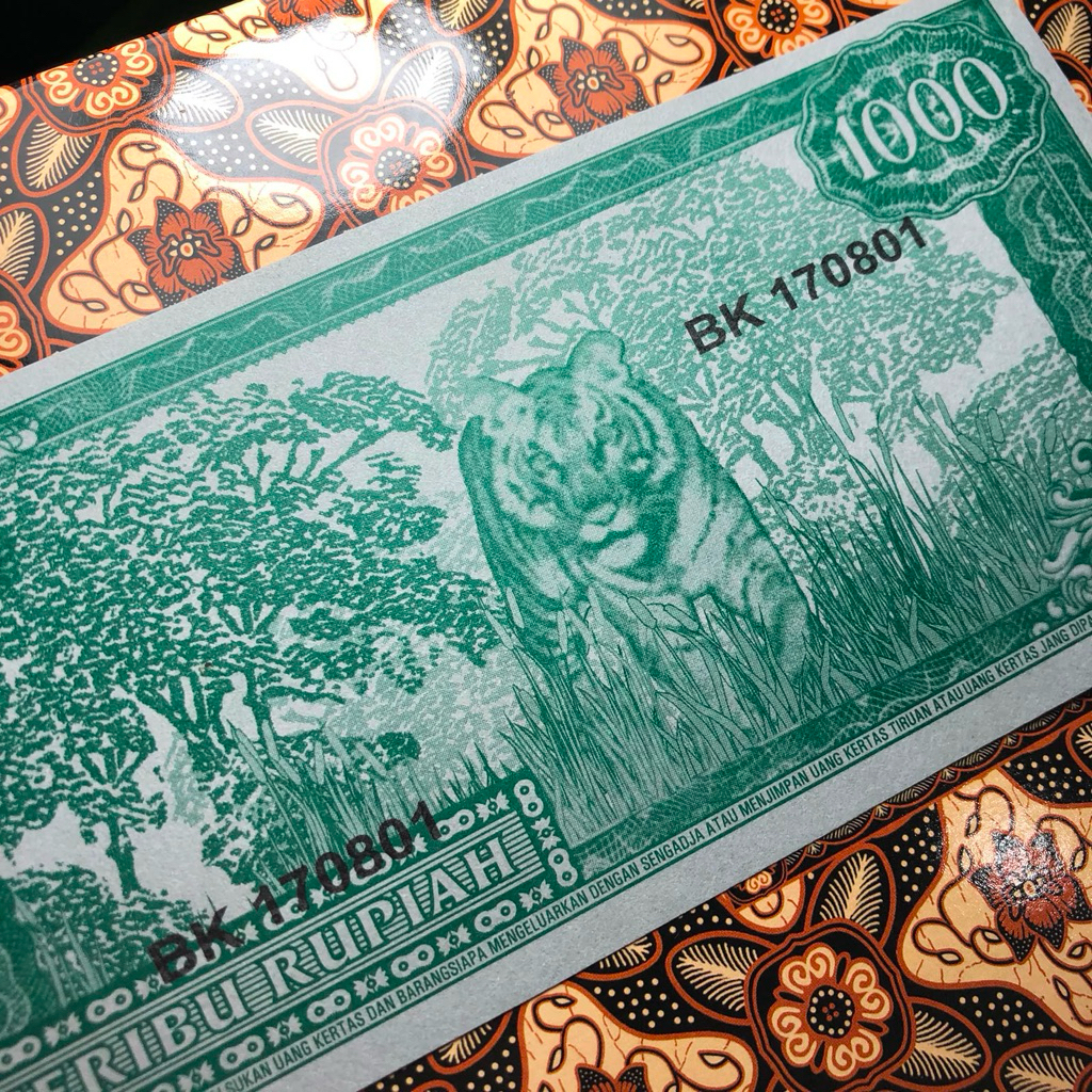 Koleksi Uang Kertas Lama Sukarno Rp. 1000 Tahun 1960 Harimau