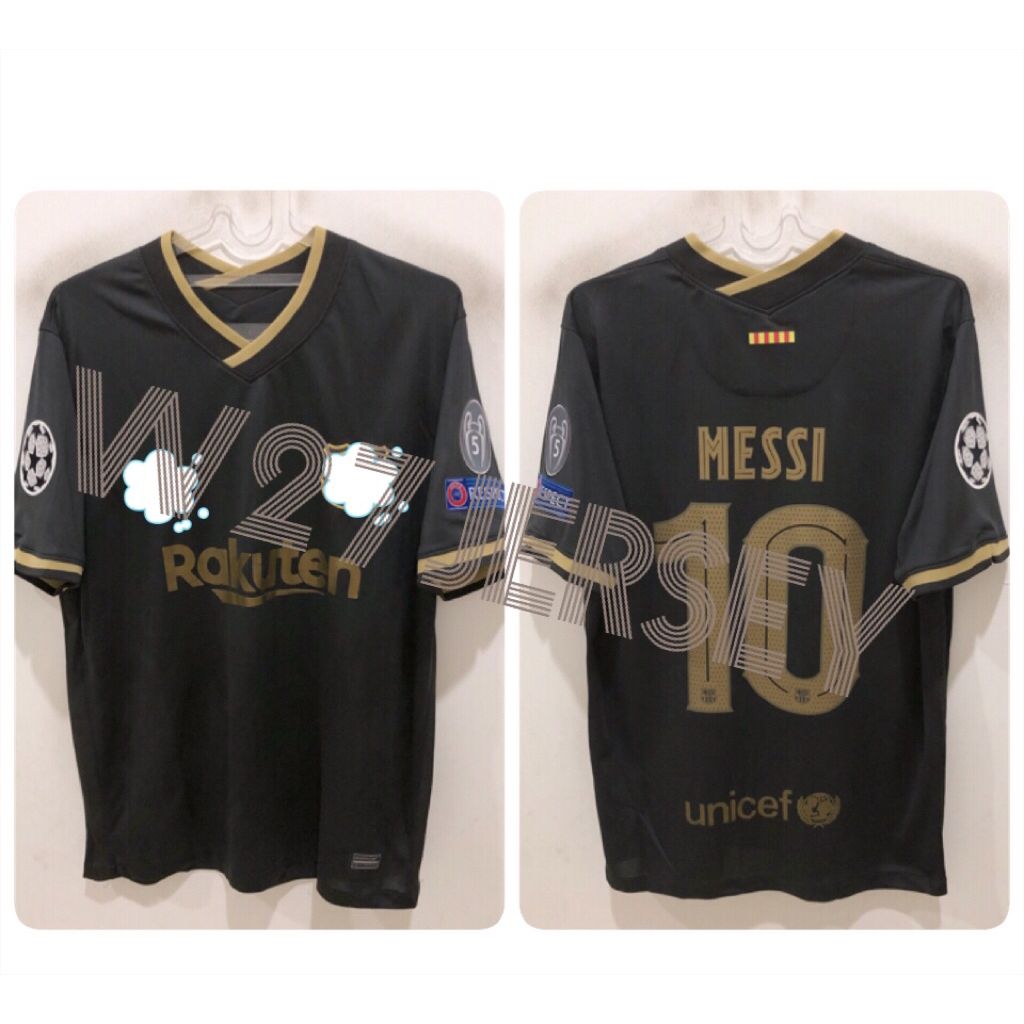 JERSEY RETRO - BARCELONA AWAY 2020-2021 name player Messi + Patch UCL