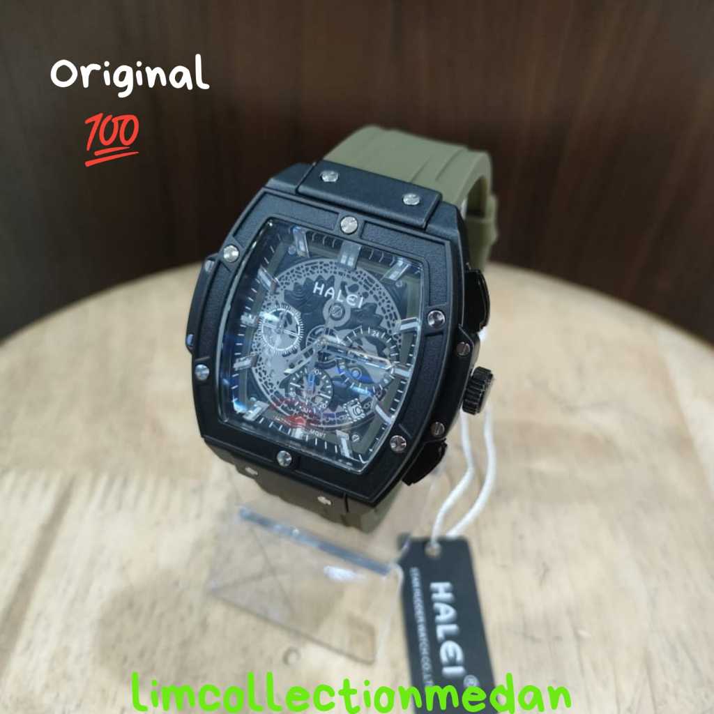 Jam Tangan Pria HALEI Petak Original Krono Aktif
