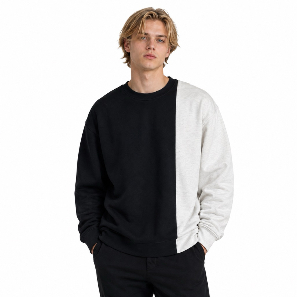 Zara Crewneck Oversized Black White