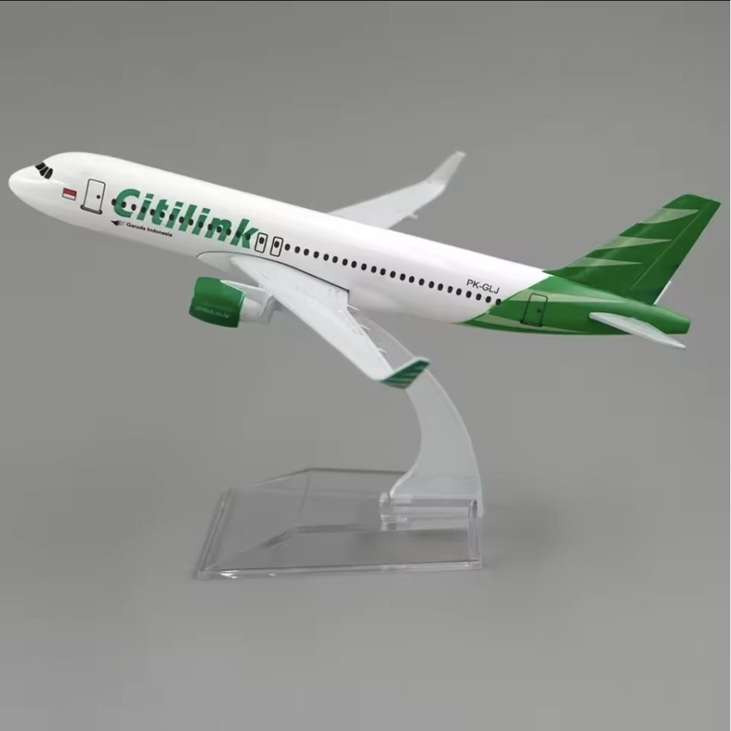 16CM CITILINK A320 / 320 MINIATUR PESAWAT DIECAST BESI METAL PAJANGAN DISPLAY