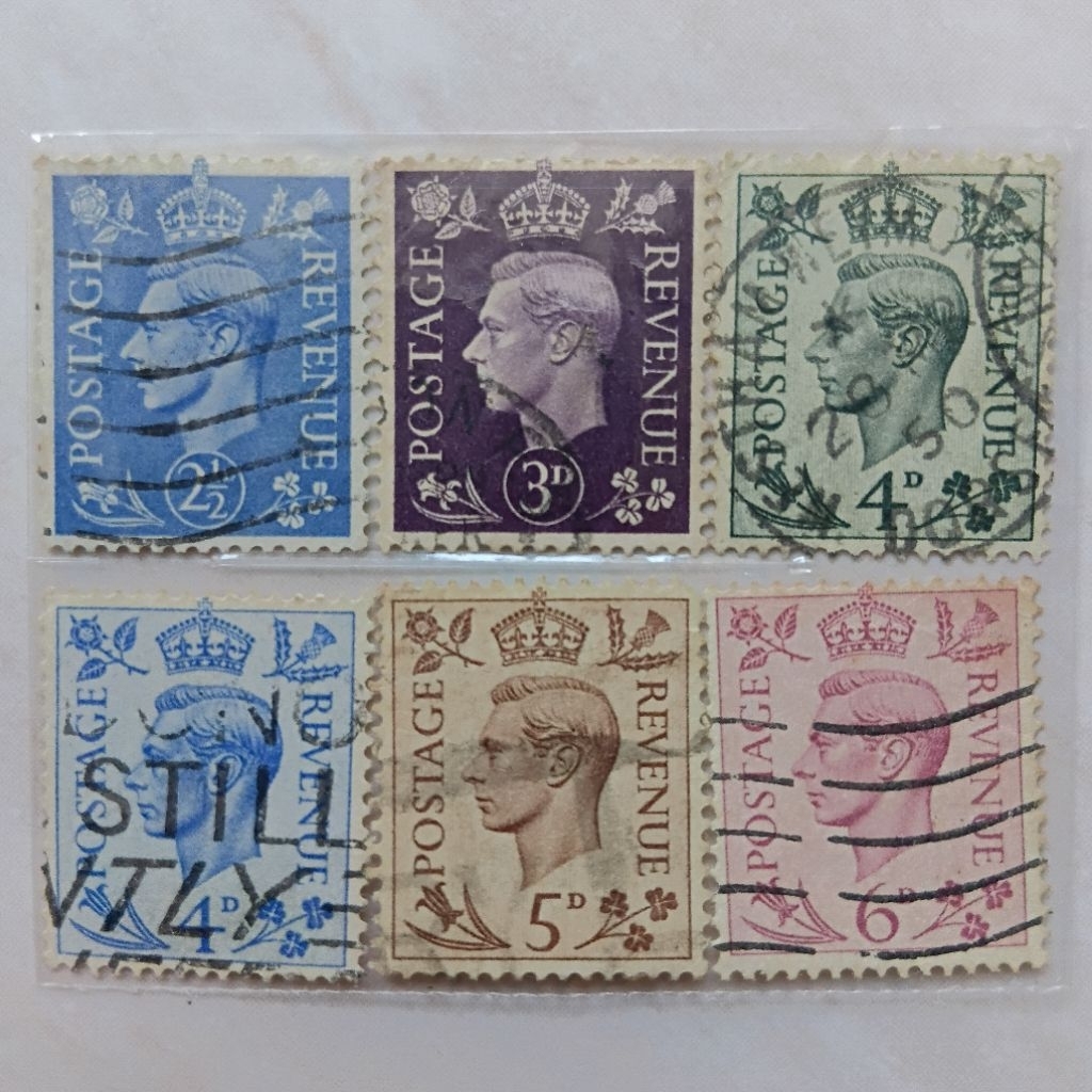 Prangko Perangko Kuno Tua Inggris UK 1938-1950 - YN3367