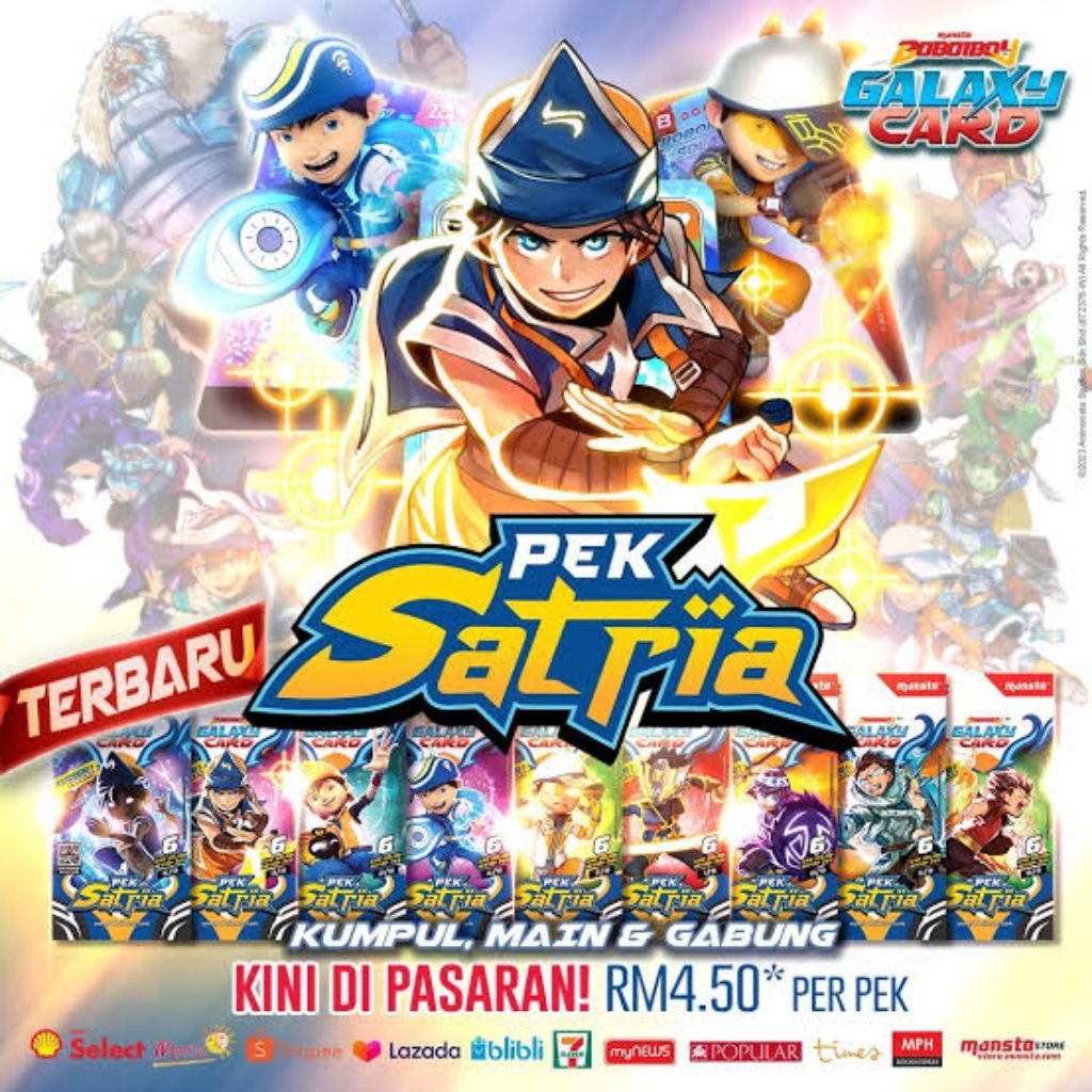 (RARE) 1 Set Boboiboy Galaxy Card(BGC) - Pek Satria