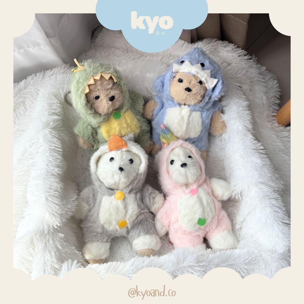 Kyoandco | Bedtime Bear Pajamas Bagcharm Plush Boneka Gantungan Tas Keychain