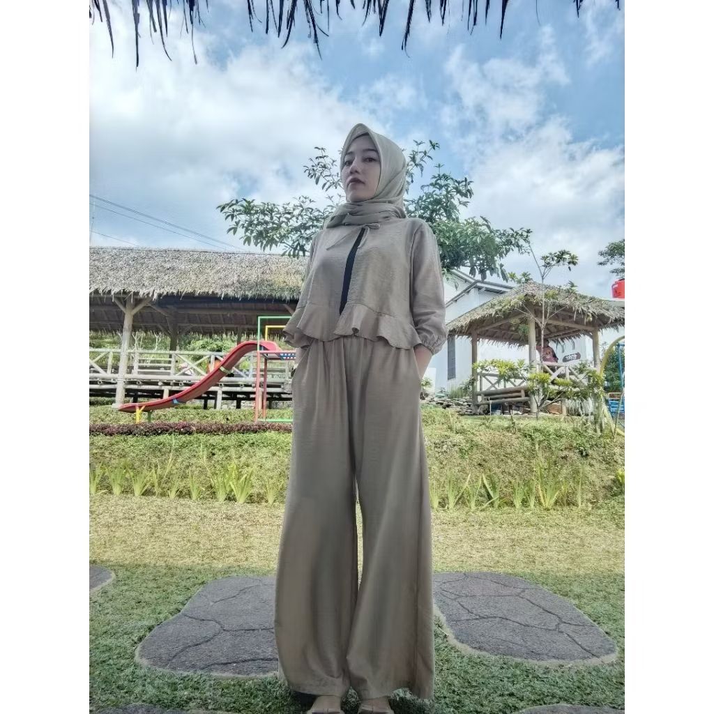 SETELAN Wanita atasan dan celana linen