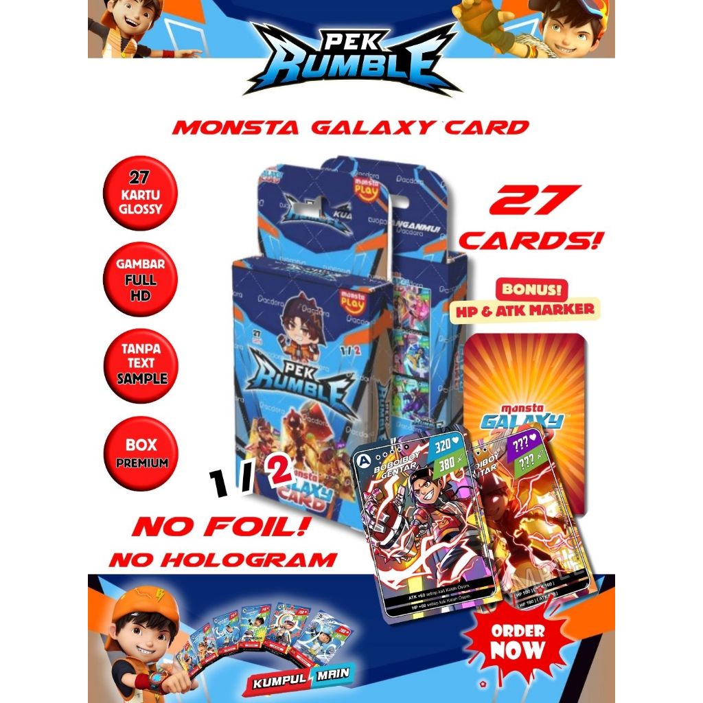 Kartu BoBoiBoy Pek RUMBLE isi 27 card