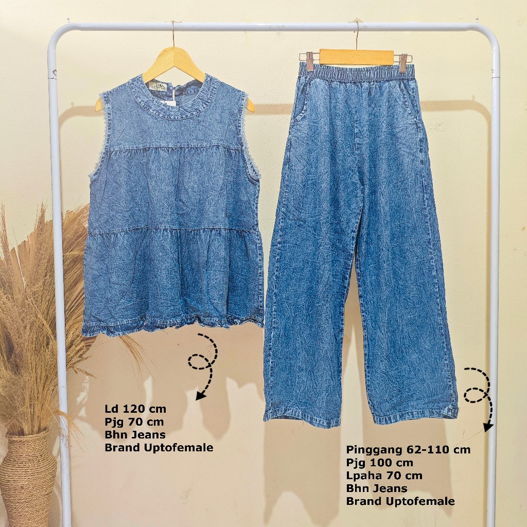 Serba Setelan/Oneset Celana/One set Rok Vanessa, Meijiwang, uptofemale, nooz, set nagita, set jeans 