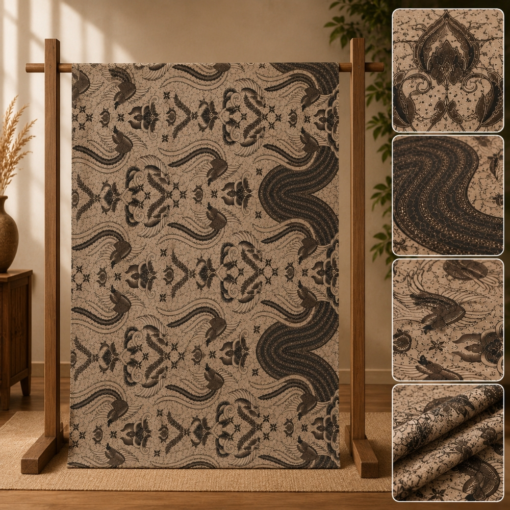 KAIN BAHAN/BAKAL KEMEJA PRIA//WANITA BATIK HALUS PRINTING ALMIRA (BATIK NS) UKURAN 105CM X 210CM