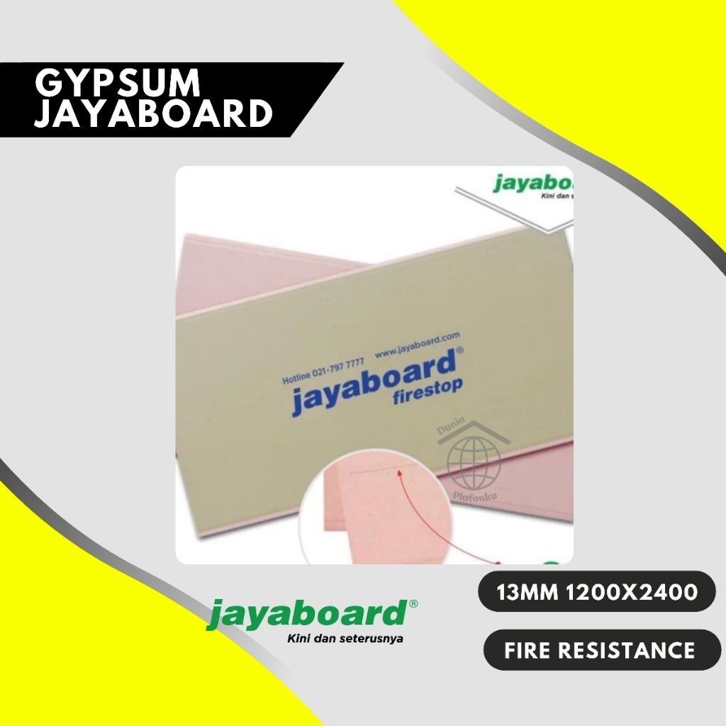 Gypsum Jayaboard Firestop 13mm / Papan Gipsum Anti Api / Gipsum Jayaboard FR 13mm