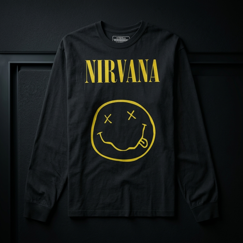 Nirvana smile kaos pria lengan panjang