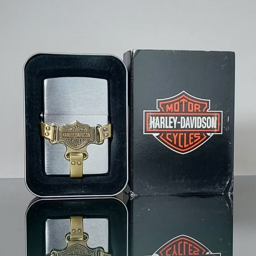 ZIPPO 200HD H215 HARLEY DAVIDSON BOOTSTRAP BRASS OFFICIAL LICENSED PRODUCT TAHUN 1998