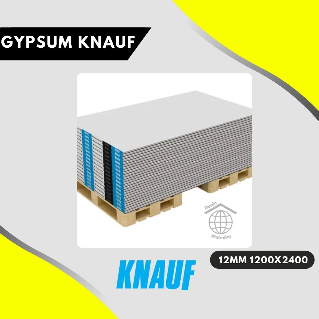 Gypsum Knauf 12 mm x 1200 x 2400 / gypsum knauf 12mm / papan gypsum / papan gipsum / gipsum knauf 12