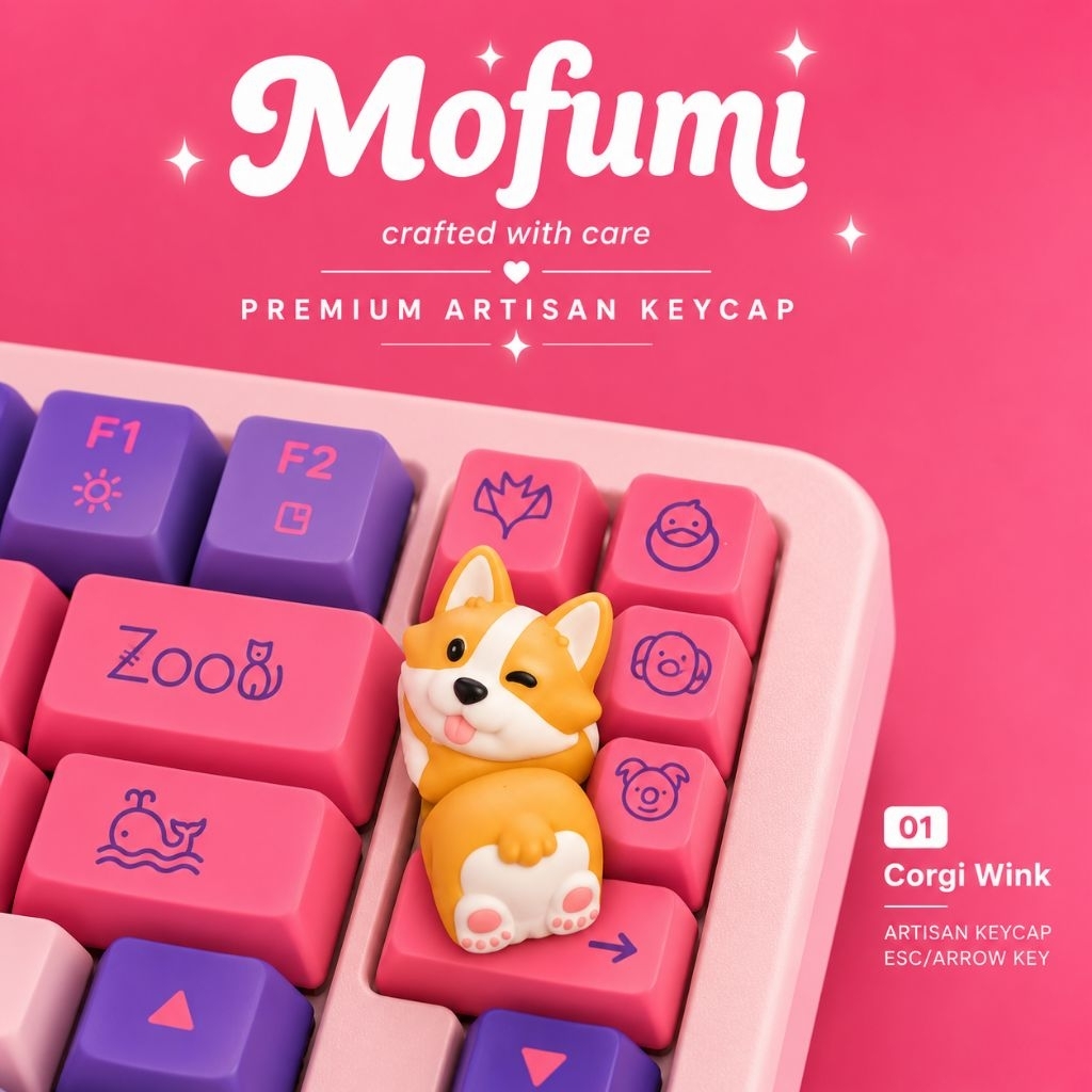 Corgi Artisan Keycap – Handmade Resin Keycap