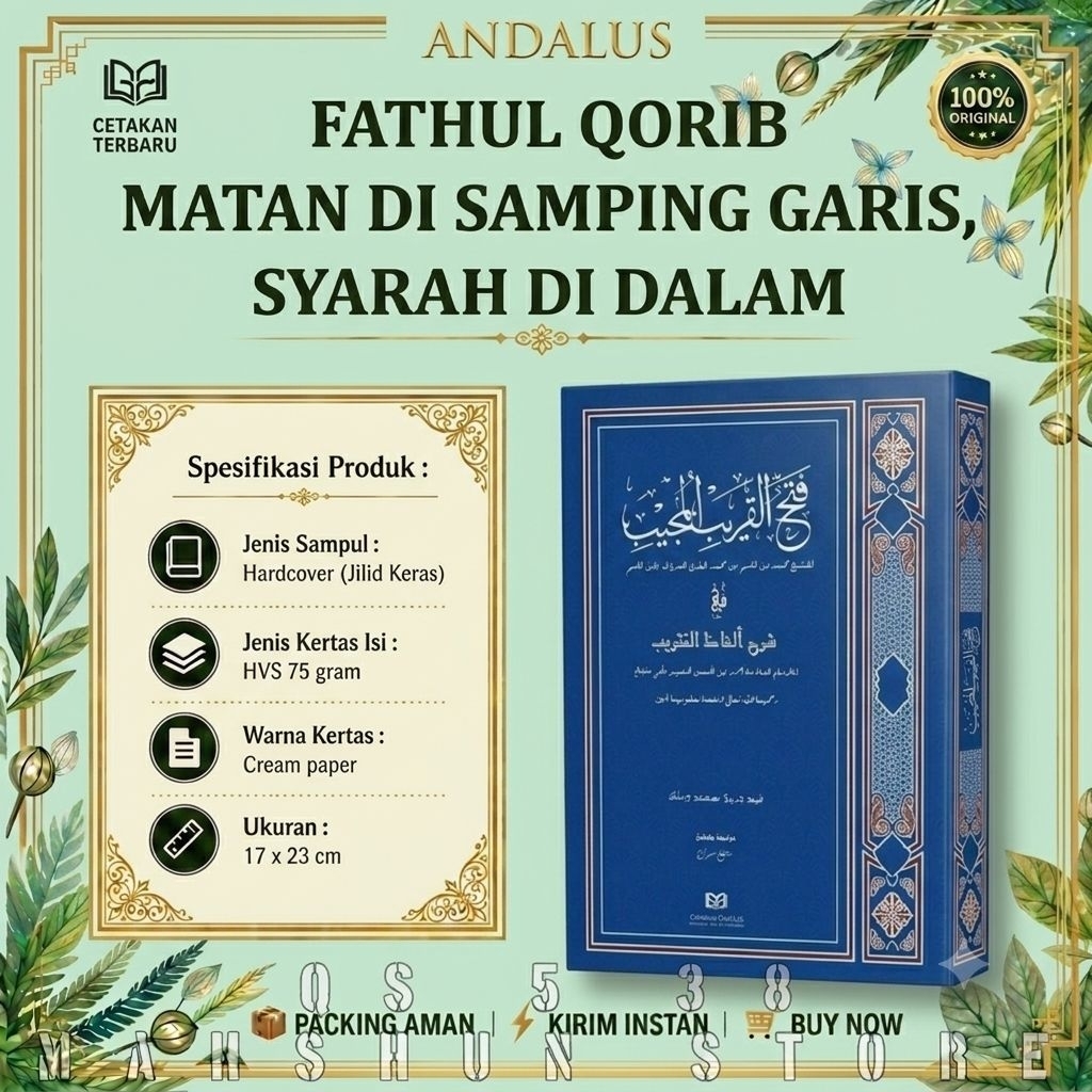 ORIGINAL Kitab FATHUL QORIB Gerbang Andalus Syarah dari mantan Ghoyatut Taqrib, Kitab Kuning kosonga