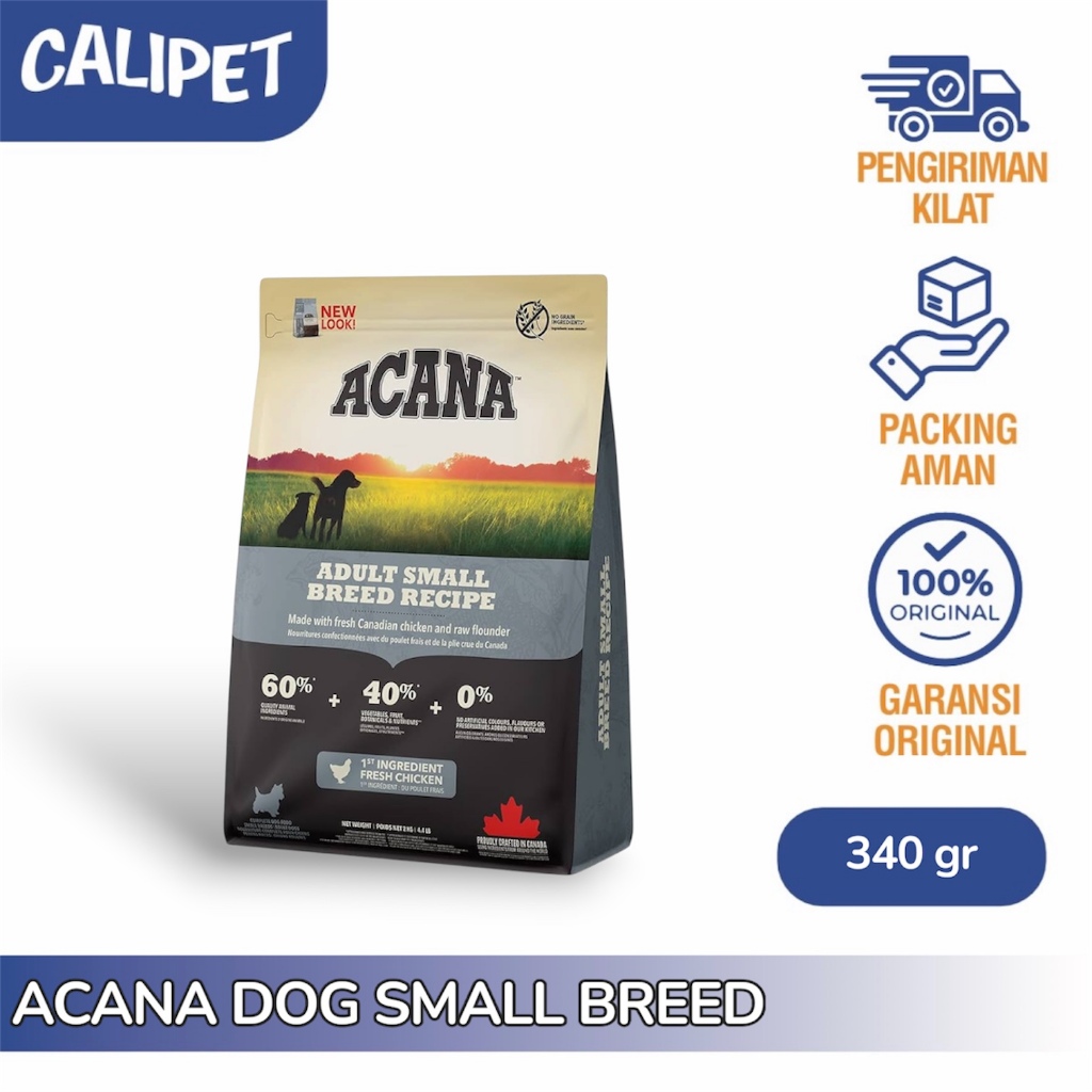 Acana Dog Small Breed Recipe Dry Food Makanan Kering Premium Anjing Made in Canada 340 gr