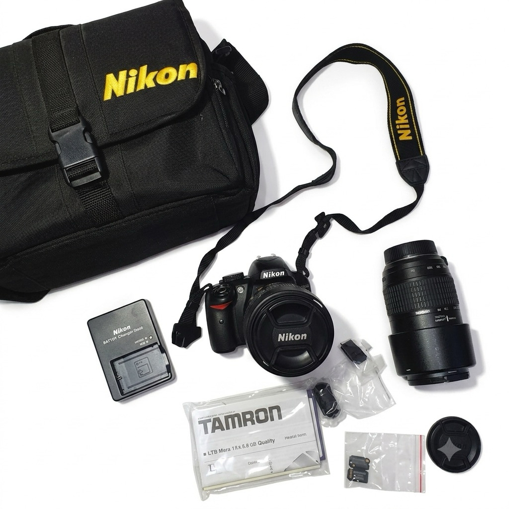 (TIDAK BISA COD) Kamera / Camera Nikon DSLR SLR D3100 + Lensa Kit VR + Macro Tele Tamron + Bag Ori