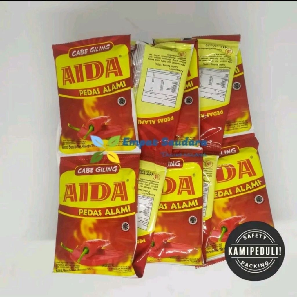AIDA Cabe giling /AIDA Pacific renteng/cabe bubuk 1renteng (10pcs)pedas alami