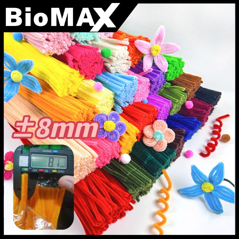 ±8mm DIY Dekorasi Kawat Bulu Mercy Warna Paste 100 Pcs Cleaner Bulu Mercy Pelintir Warna Campuran Ma