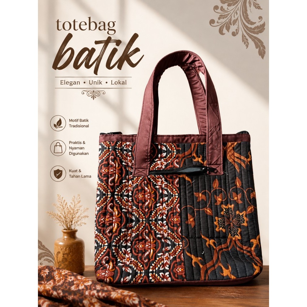Ready totebag batik/tas batik wanita premium/tas bahu wanita
