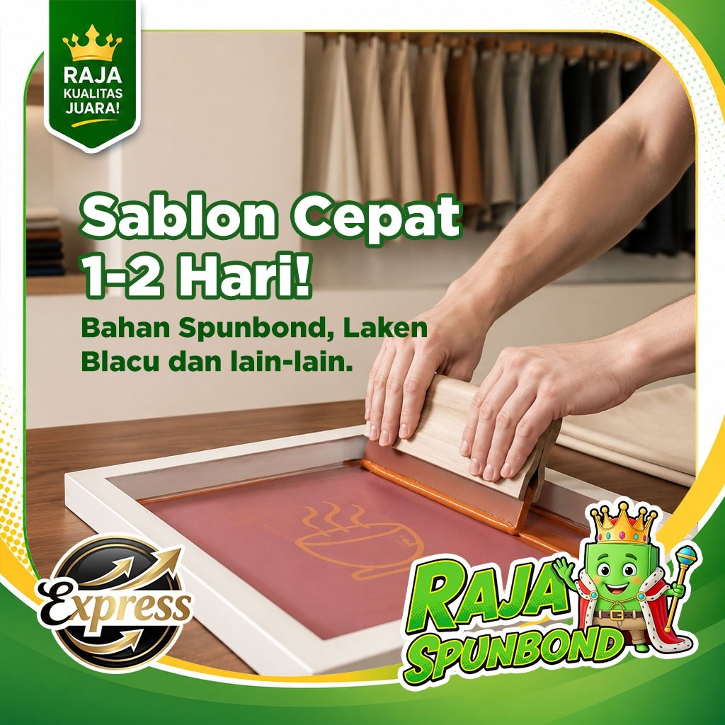 JASA EXPRESS 1-2 Hari Jadi Sablon Tambahan Semua Jenis Tas Spunbond Kain Laken CUSTOM