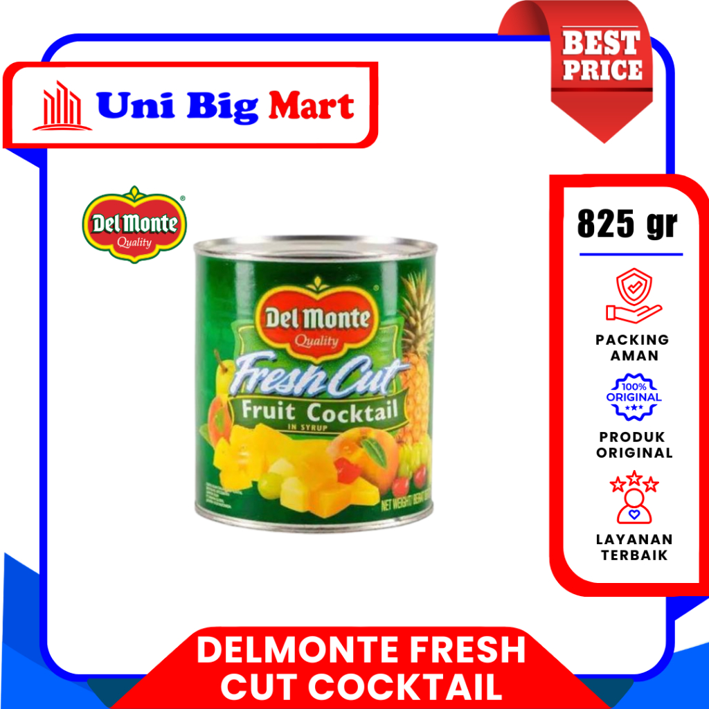 COCKTAIL DEL MONTE 825 GR FRUIT COCKTAIL DELMONTE - BUAH KALENG DELMONTE
