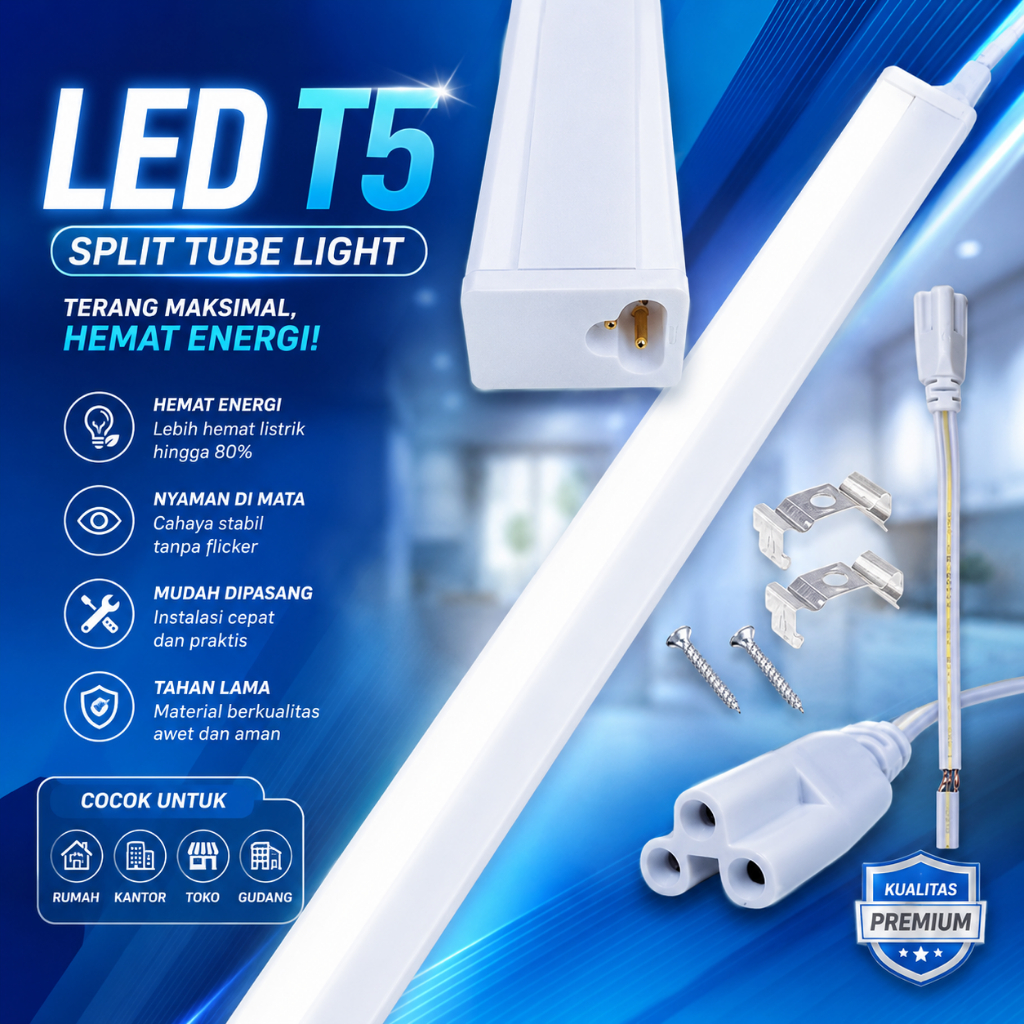 LAMPU LED T5 SPLIT TUBE 15 Watt & 20 Watt