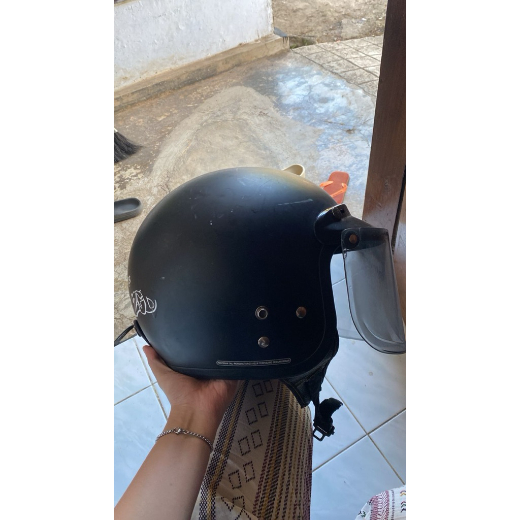 HELM CARGLOSS ORI 100% HITAM DOFF + KACA INJAK