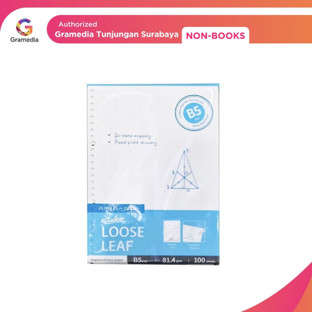 Gramedia Tunjungan : Loose Leaf Estudee Premium - Grid B5 100Sht