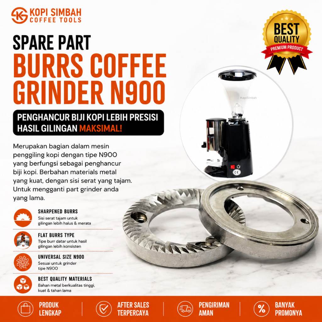 Spare Part Mata BURR N900 Coffee Grinder N900 Stainless Steel Sparepart Flat Bur Mesin Kopi 900N
