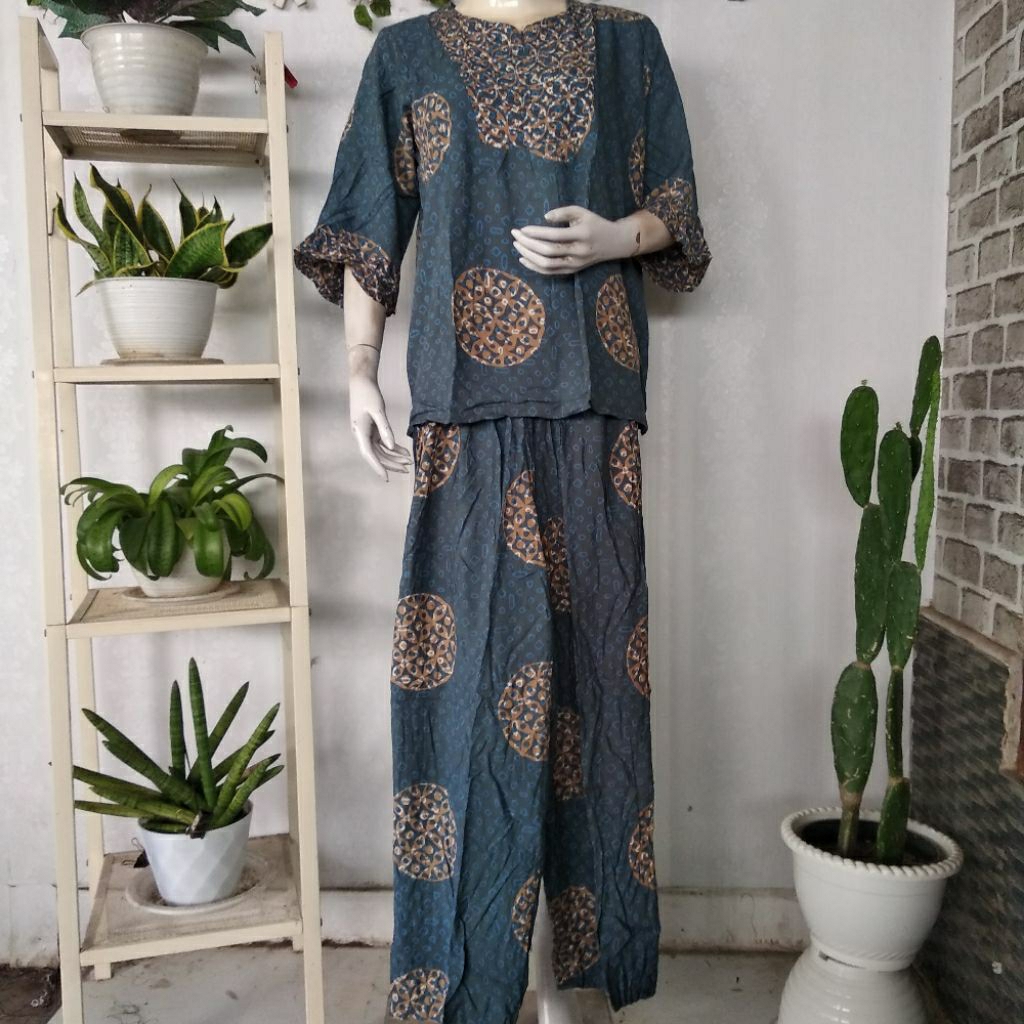 DASTER HUZA (Ld104) Setelan Celana Tgn ¾ Busui Butik Batik Pekalongan