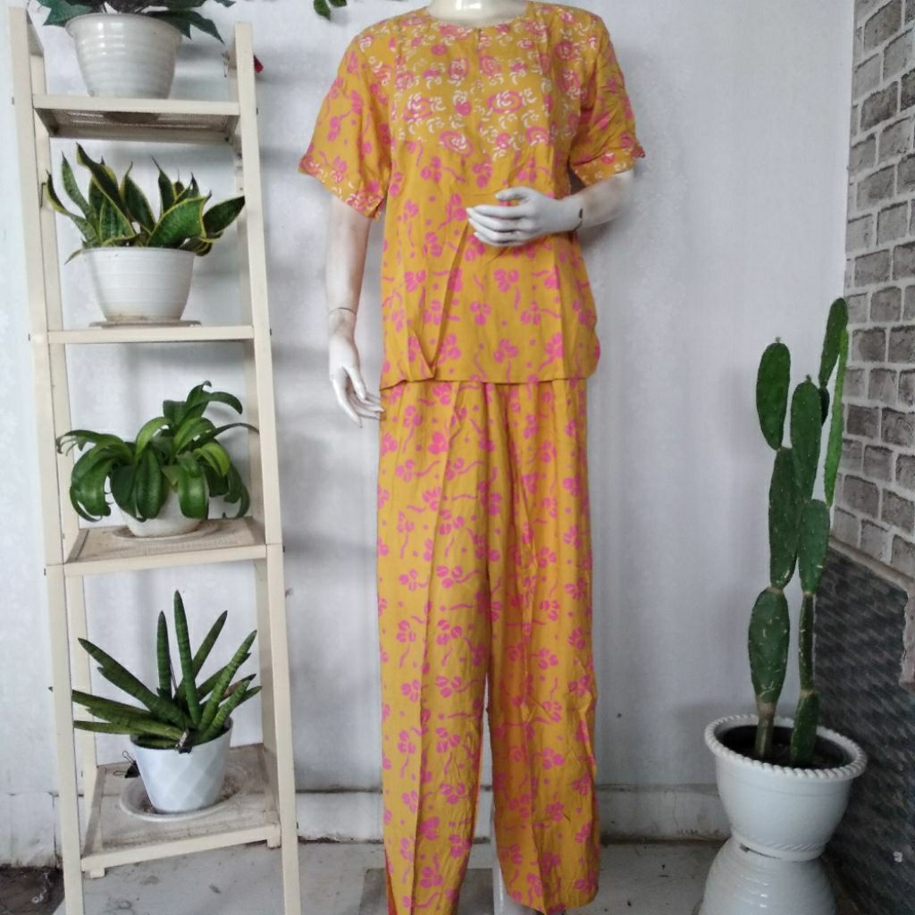 Daster Paradesa by Huza (Ld110) Setelan Celana Panjang Busui Batik Pekalongan