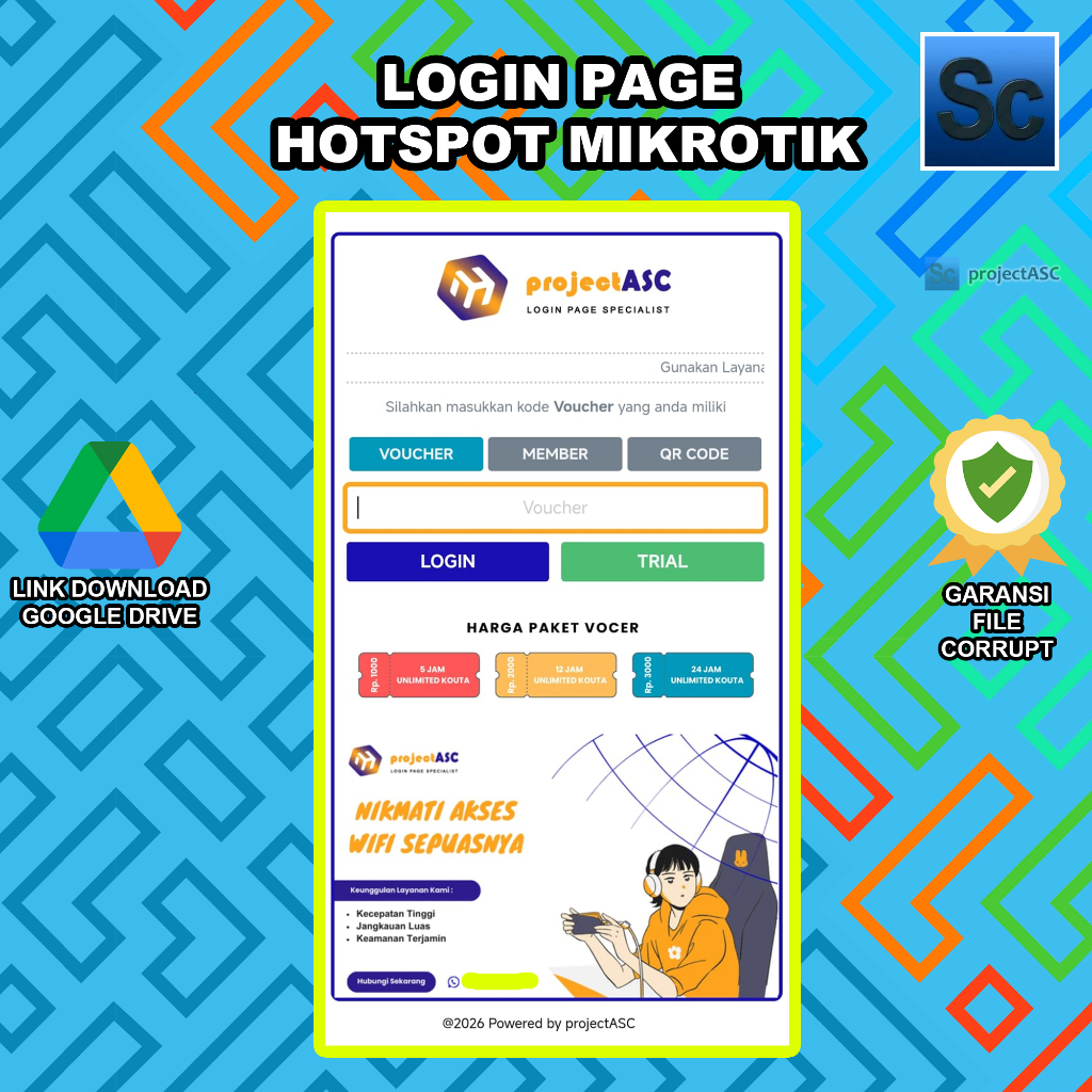 Login Page Hotspot Mikrotik | Usaha Voucher Internet | Simple