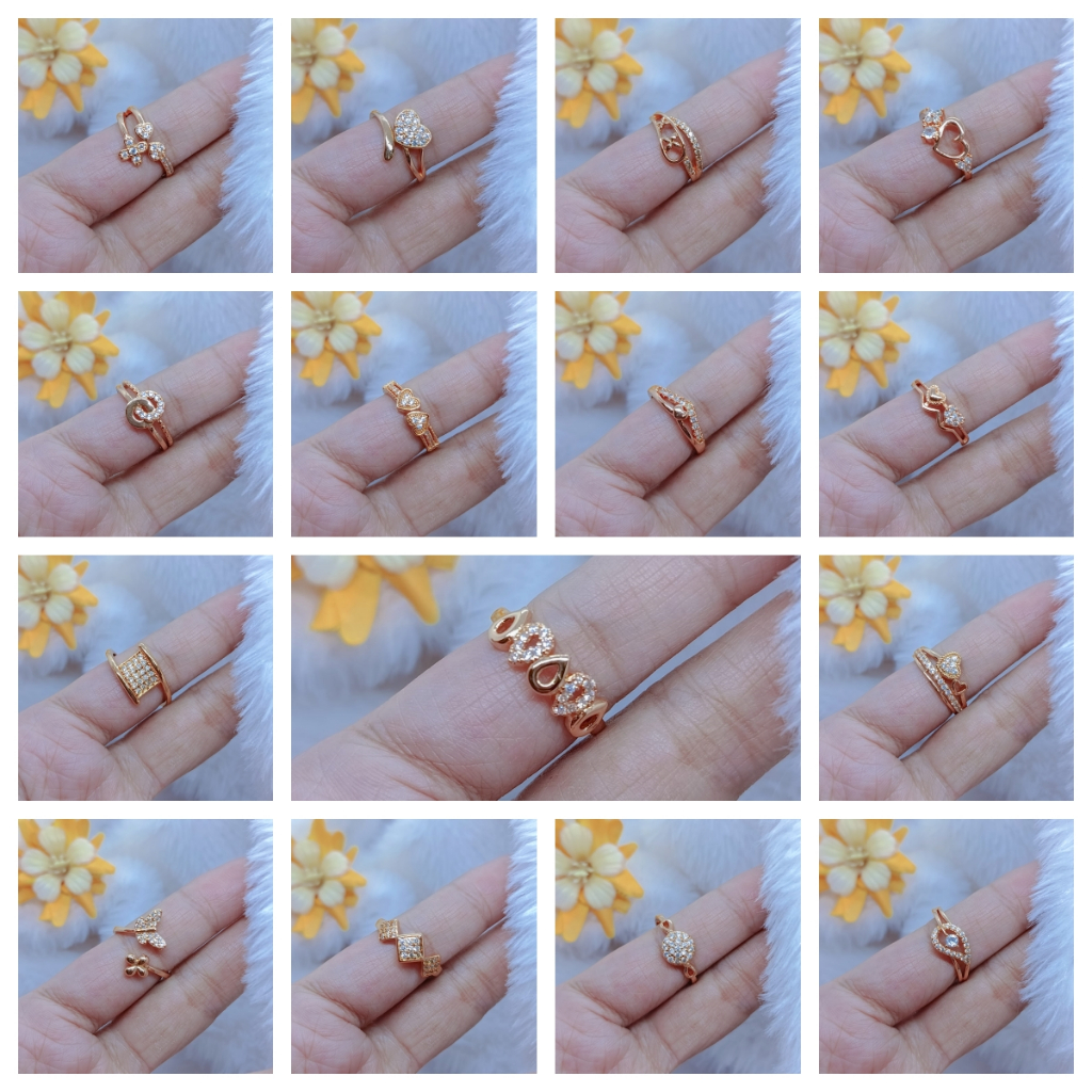 Cincin Grosir Dubai Jewelry Berlapis Emas Zirkon Wanita Emas Muda Rings Anti Karat Asli Emas Couple 