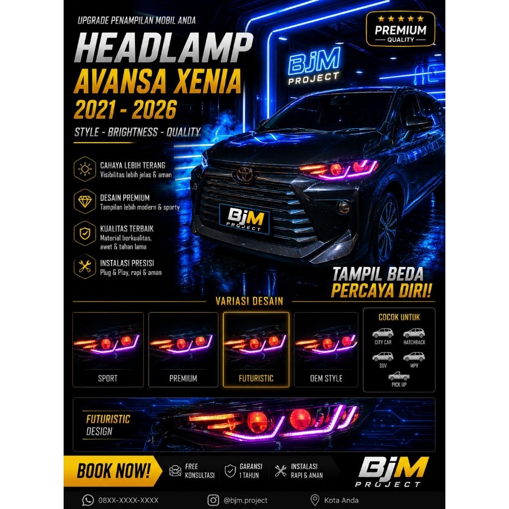Headlamp Avanza xenia 2023 2024 2025 Custom