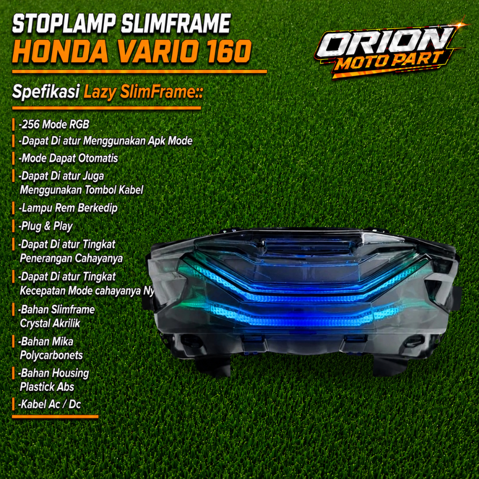 Stoplamp Racepro Lazy Slimframe RGB Vario 160 STOPLAMP VARIO 160 Lampu Belakang Vario 160 LAZY RGB