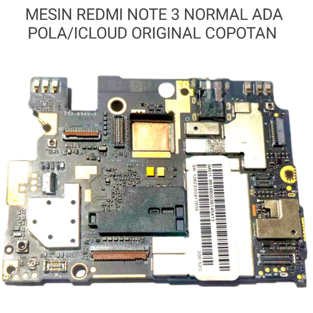 MESIN REDMI NOTE 3 RAM 3/32 NORMAL ORIGINAL COPOTAN ADA ICLOUD BERGARANSI