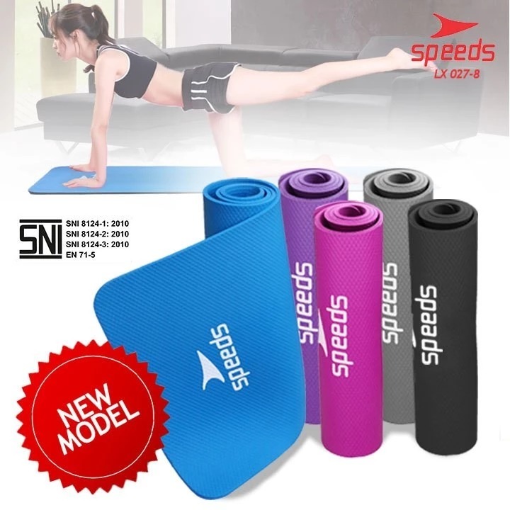 COD SPEEDS Matras Yoga Mat NBR 8mm Alas Karpet Senam Lantai Cardio Olahraga Fitness Berstandar