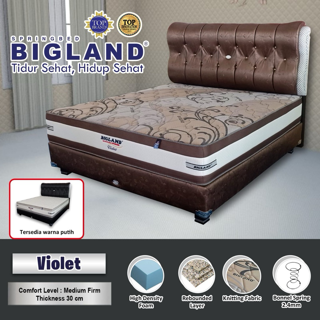 SPRING BED MATRAS BIGLAND Violet 30CM GARANSI 15 TAHUN 180x200 MEWAH BEST SELLER [PENGIRIMAN SELURUH