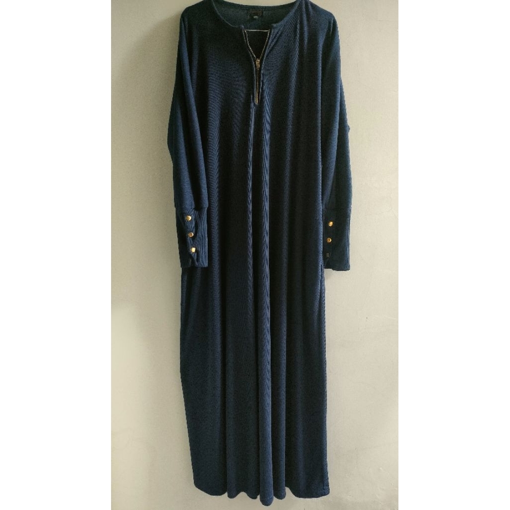 Preloved abaya knit warna navy