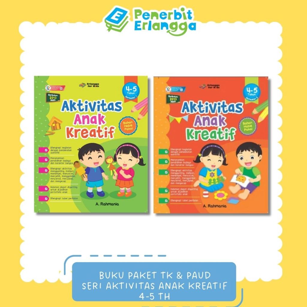 [Erlangga] Buku Paket Aktivitas Anak: Seri Aktivitas Anak Kreatif 4-5 Tahun