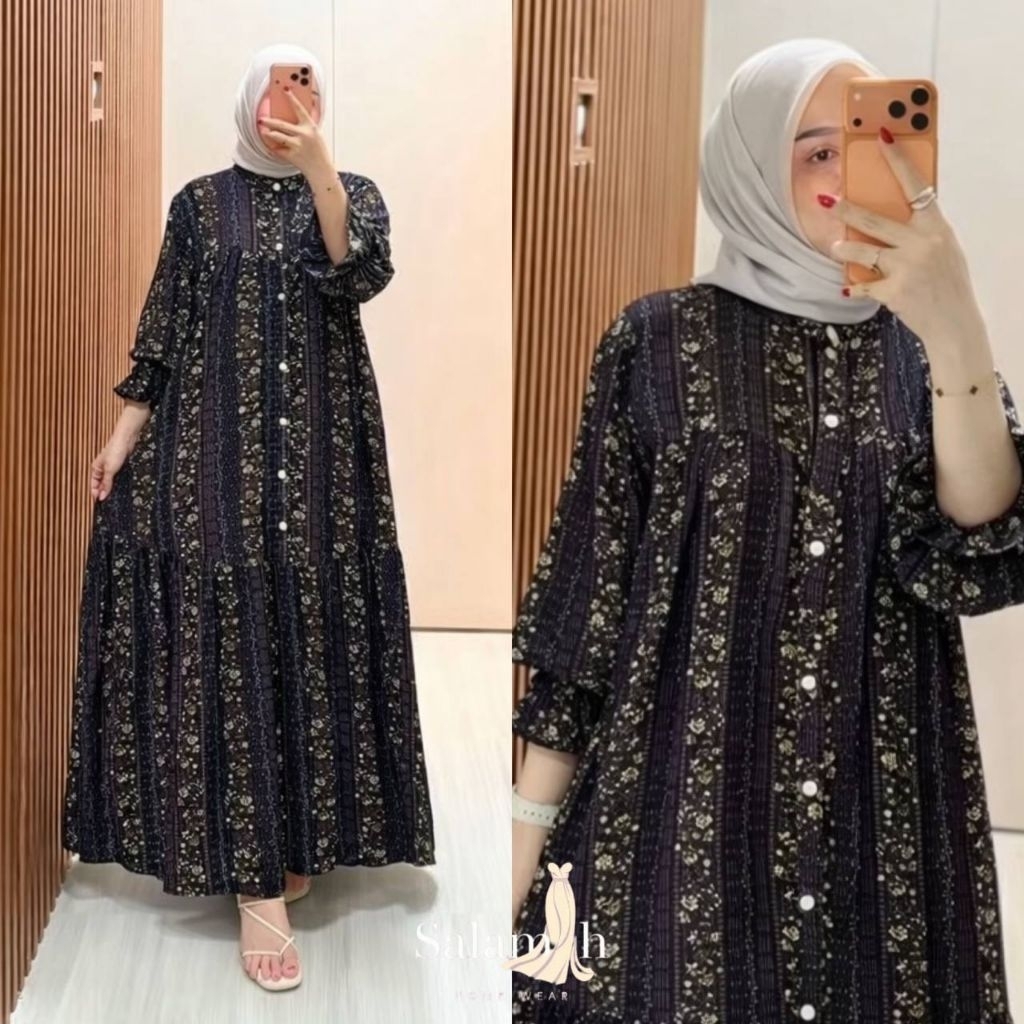 GAMIS RAYON VISCOSE PREMIUM  JUMBO LD 120 BUSUI FRIENDLY / GAMIS  MOTIF BUNGA MODEL TERBARU KEKINIAN