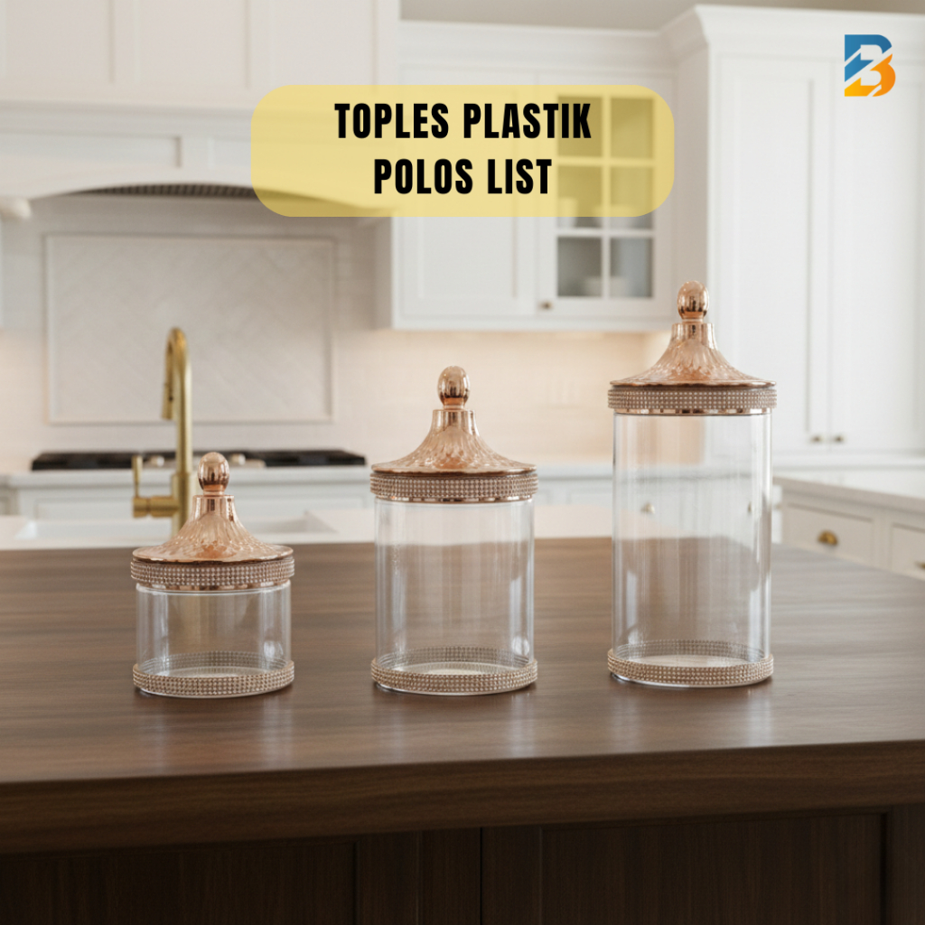 Toples Plastik / Toples Polos Penyimpan Makanan / Camilan Toples Lebaran ESTETIK Kecil Sedang Besar