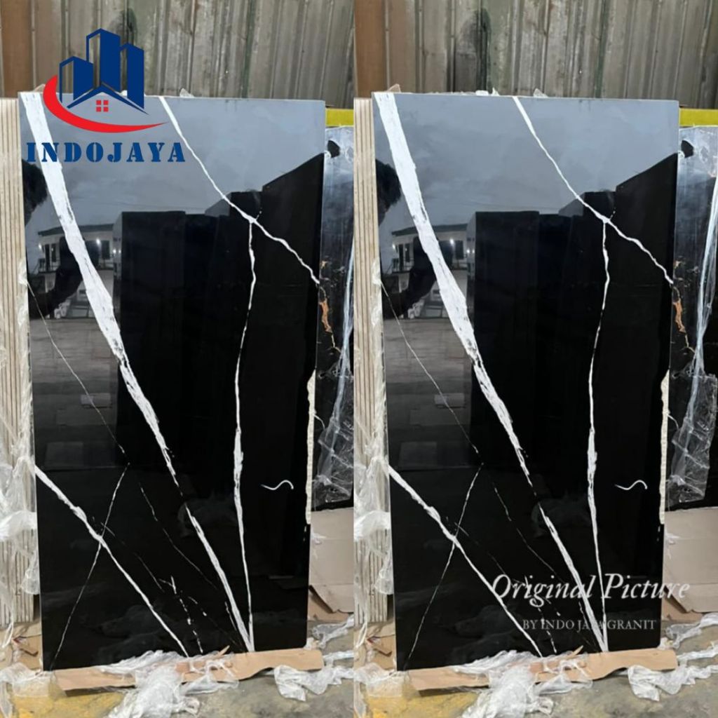 granit lantai/dinding motif marmer 60x120 keramik glass polysheed black series by garuda tile