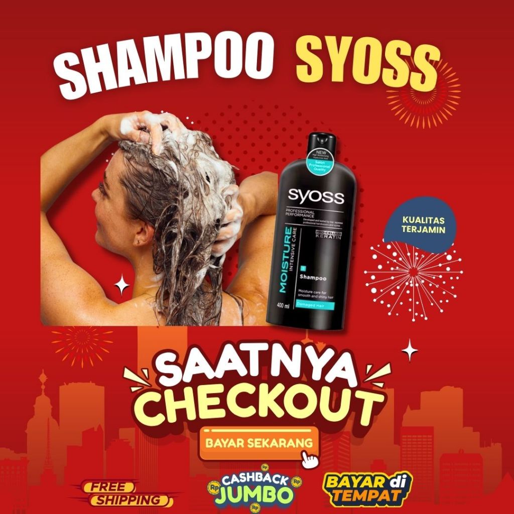 SHAMPO SALON SYOSS ANTI KETOMBE DAN ANTI LEPEK MELEMBABKAN KILAU SETIAP HARI