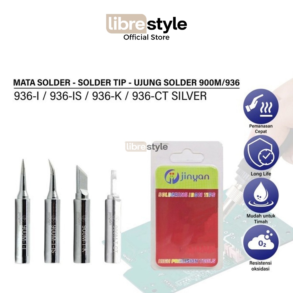 Jinyan 900M/936 Mata solder Lurus Bengkok Pisau Solder tip Pemanas Patri Ujung Solder Soldering kit 